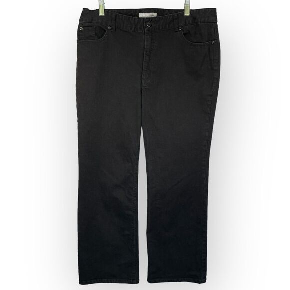 Chico's Platinum Bootcut Jeans Women Size XL Black Stretch Pockets Cotton Blend‎ - Picture 1 of 13